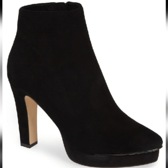KARL LAGERFELD Millie Platform Bootie In Black Suede, 6.5 women's - Picture 1 of 10
